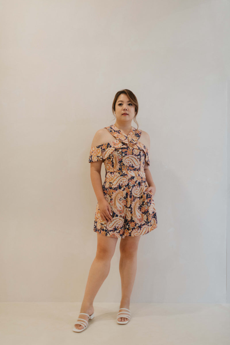 Flutter Halter Romper (Modern Batik Prints)