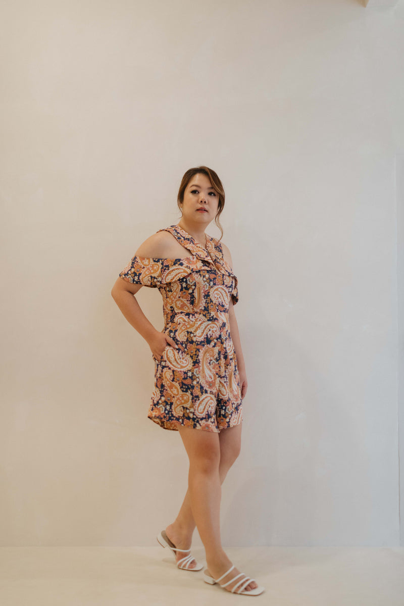 Flutter Halter Romper (Modern Batik Prints)