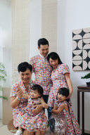 (MEN) Mandarin Collar with Wooden Button Shirt  (Oriental Jap Rabbit)