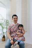 (MEN) Mandarin Collar with Wooden Button Shirt  (Oriental Jap Rabbit)