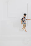 (BOY) Mandarin Collar with Wooden Button Shirt  (édition limitée print - Lunar Rabbit)