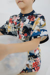 (BOY) Mandarin Collar with Wooden Button Shirt  (édition limitée print - Lunar Rabbit)