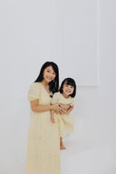 Embroidery Eyelet Scallop Hem Midi Dress (Sunshine)