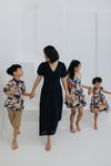 (BOY) Mandarin Collar with Wooden Button Shirt  (édition limitée print - Lunar Rabbit)