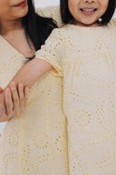 (GIRL) Eyelet Scallop Hem Dress (Sunshine)