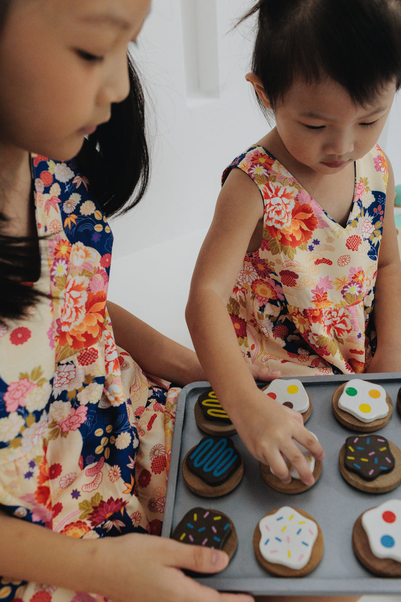(GIRL) 4-ways REVERSIBLE Mini Tier Dress (édition limitée print - Orient Jap & Lunar Rabbit)