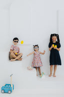 (GIRL) 4-ways REVERSIBLE Tier Dress (Oriental Jap Rabbit & Denim Blue)