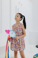(GIRL) 4-ways REVERSIBLE Tier Dress (Oriental Jap Rabbit & Denim Blue)