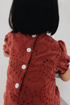 (GIRL) Crochet Scallop Hem Dress (Burnt Orange)