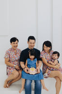 (GIRL) 4-ways REVERSIBLE Tier Dress (Oriental Jap Rabbit & Denim Blue)
