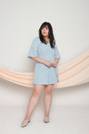 Slit Sleeves Romper (Pastel Blue), One-Piece - 1214 Alley