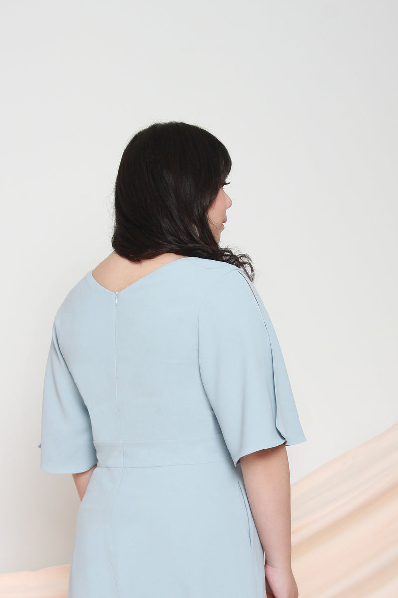 Slit Sleeves Romper (Pastel Blue), One-Piece - 1214 Alley