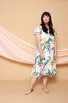 Asymmetrical Frills Midi Dress (White), Dress - 1214 Alley