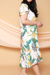 Asymmetrical Frills Midi Dress (White), Dress - 1214 Alley
