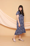 Asymmetrical Frills Midi Dress (Blue), Dress - 1214 Alley