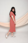 Flutter Sleeves Midi Jumpsuit (Rust), One-Piece - 1214 Alley