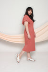 Flutter Sleeves Midi Jumpsuit (Rust), One-Piece - 1214 Alley