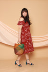 Emily Cold Shoulder Midi Dress (Burnt Orange), Dress - 1214 Alley