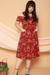 Emily Cold Shoulder Midi Dress (Burnt Orange), Dress - 1214 Alley