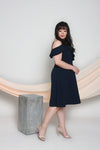 Cold Shoulder Frills Dress (Navy), Dress - 1214 Alley