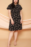 Keyhole Neckline Flare Dress (Black), Dress - 1214 Alley