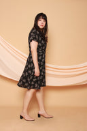 Keyhole Neckline Flare Dress (Black), Dress - 1214 Alley