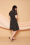 Keyhole Neckline Flare Dress (Black), Dress - 1214 Alley