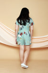 Floral Button Front Romper (Mint), One-Piece - 1214 Alley