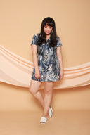 Floral Button Front Romper (Leaves), One-Piece - 1214 Alley