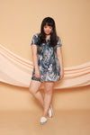 Floral Button Front Romper (Leaves), One-Piece - 1214 Alley