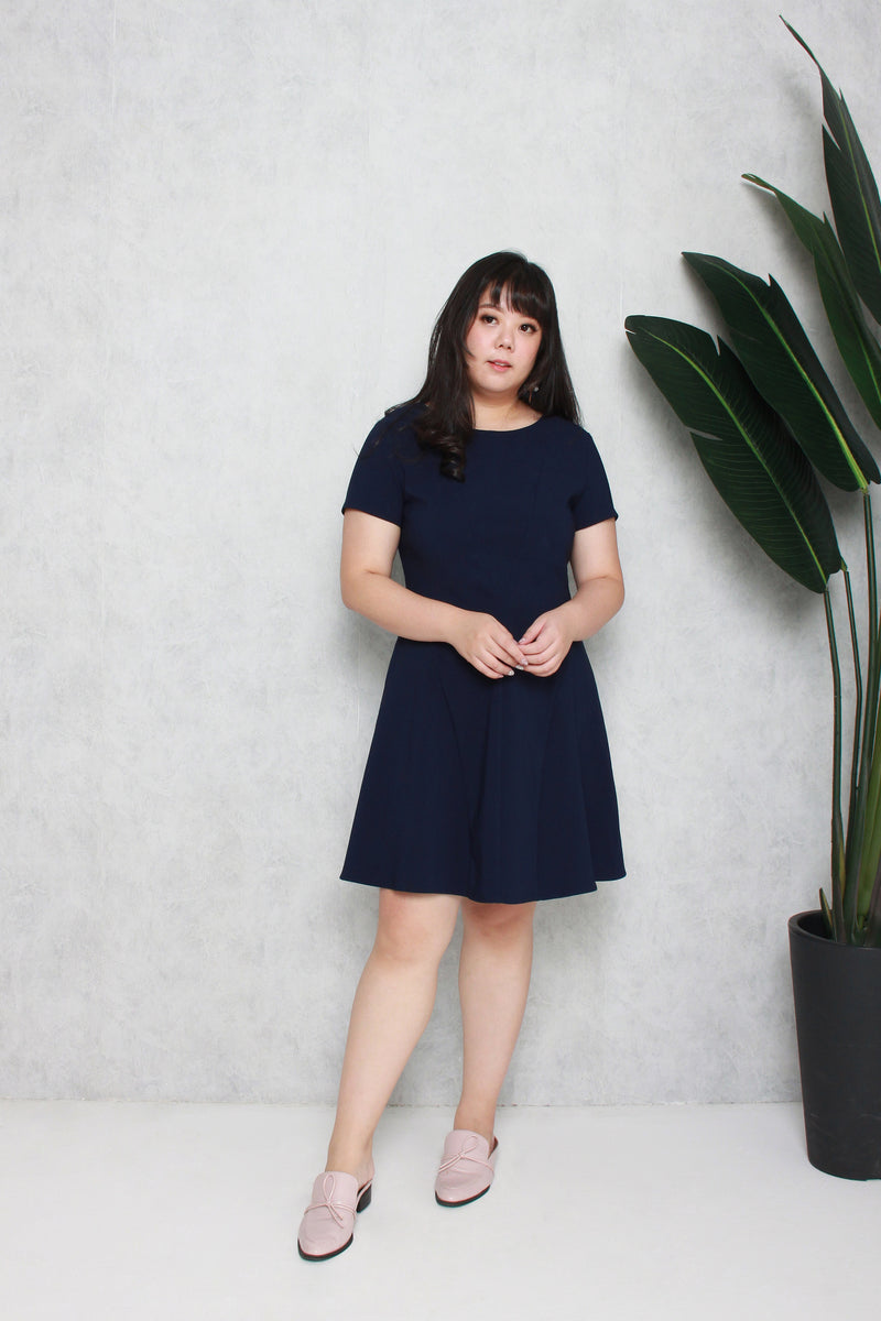 Classic Skater Dress (Navy Blue), Dress - 1214 Alley