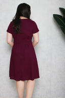 Tortoise Shell Button Dress (Dark Plum), Dress - 1214 Alley