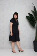 Tortoise Shell Button Dress (Navy), Dress - 1214 Alley