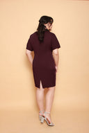 Waves Shift Dress (Deep Red), Dress - 1214 Alley