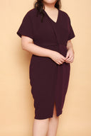 Twist Knot Dress (Deep Red), Dress - 1214 Alley