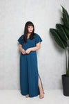 Side Slit Jumpsuit (Lush Teal), One-Piece - 1214 Alley