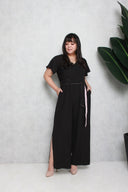 Side Slit Jumpsuit (Black), One-Piece - 1214 Alley