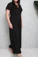Side Slit Jumpsuit (Black), One-Piece - 1214 Alley