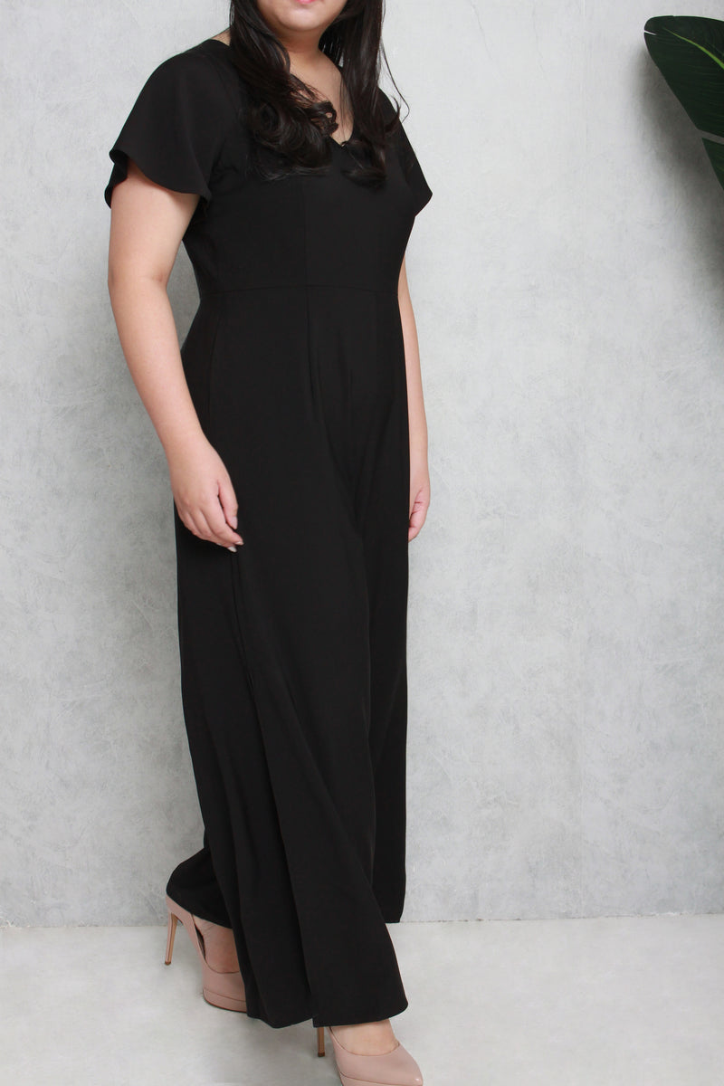 Side Slit Jumpsuit (Black), One-Piece - 1214 Alley