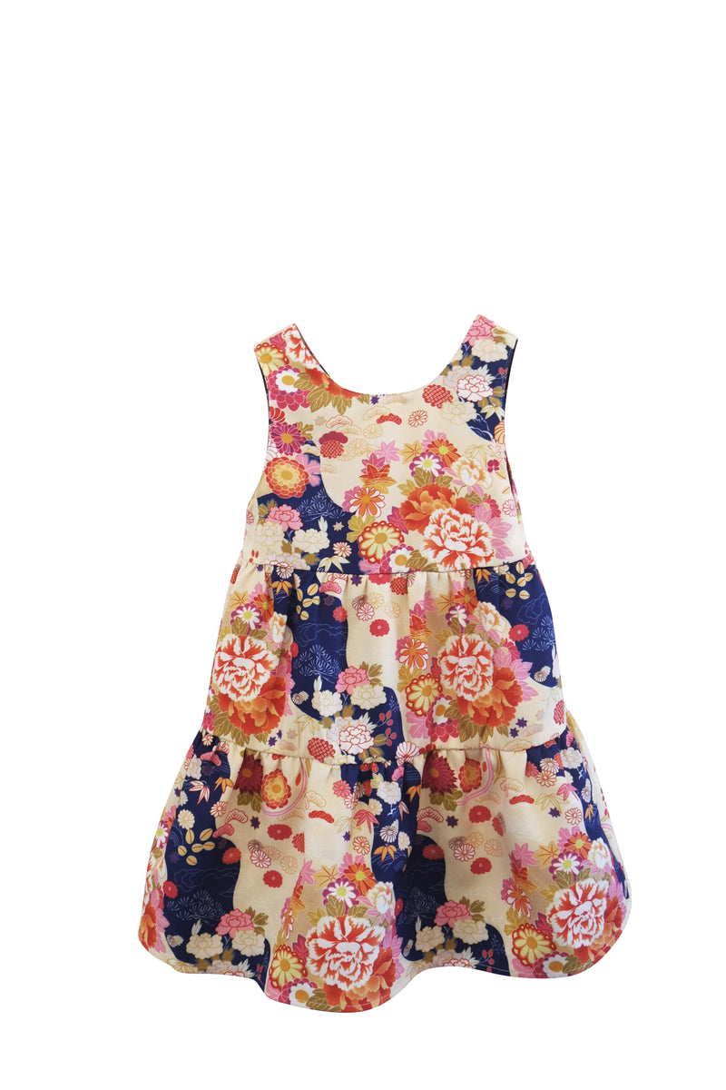 (GIRL) 4-ways REVERSIBLE Mini Tier Dress (édition limitée print - Orient Jap & Lunar Rabbit)