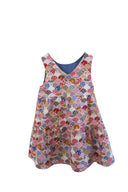 (GIRL) 4-ways REVERSIBLE Tier Dress (Oriental Jap Rabbit & Denim Blue)