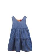 (GIRL) 4-ways REVERSIBLE Tier Dress (Oriental Jap Rabbit & Denim Blue)