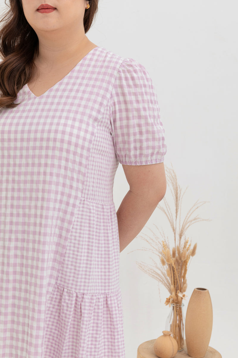 Babydoll Dress (Gingham Lilac)