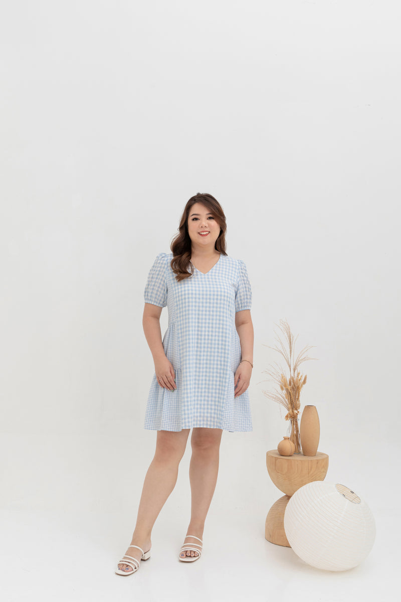Babydoll Dress (Gingham Blue)