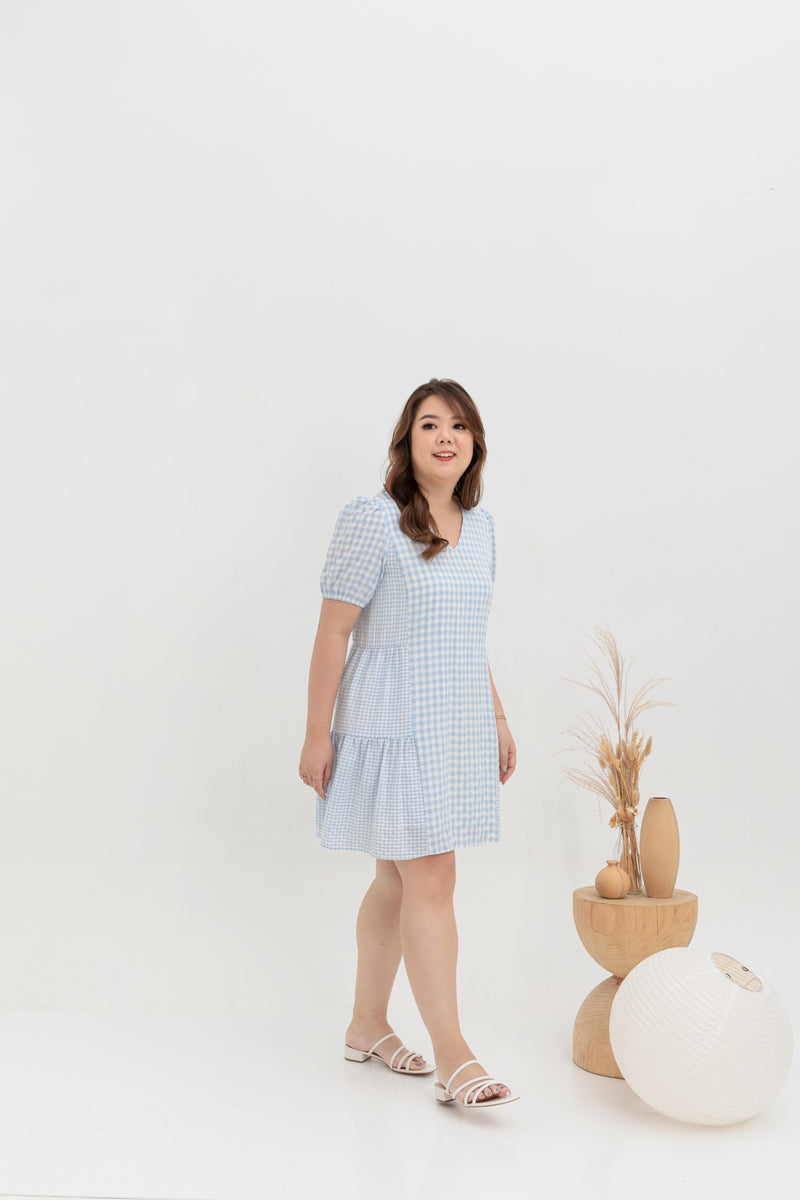 Babydoll Dress (Gingham Blue)