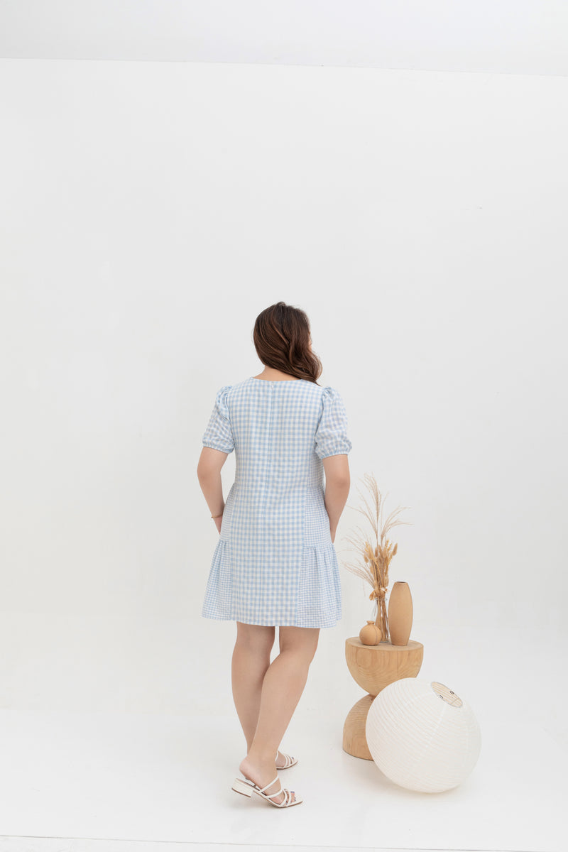 Babydoll Dress (Gingham Blue)