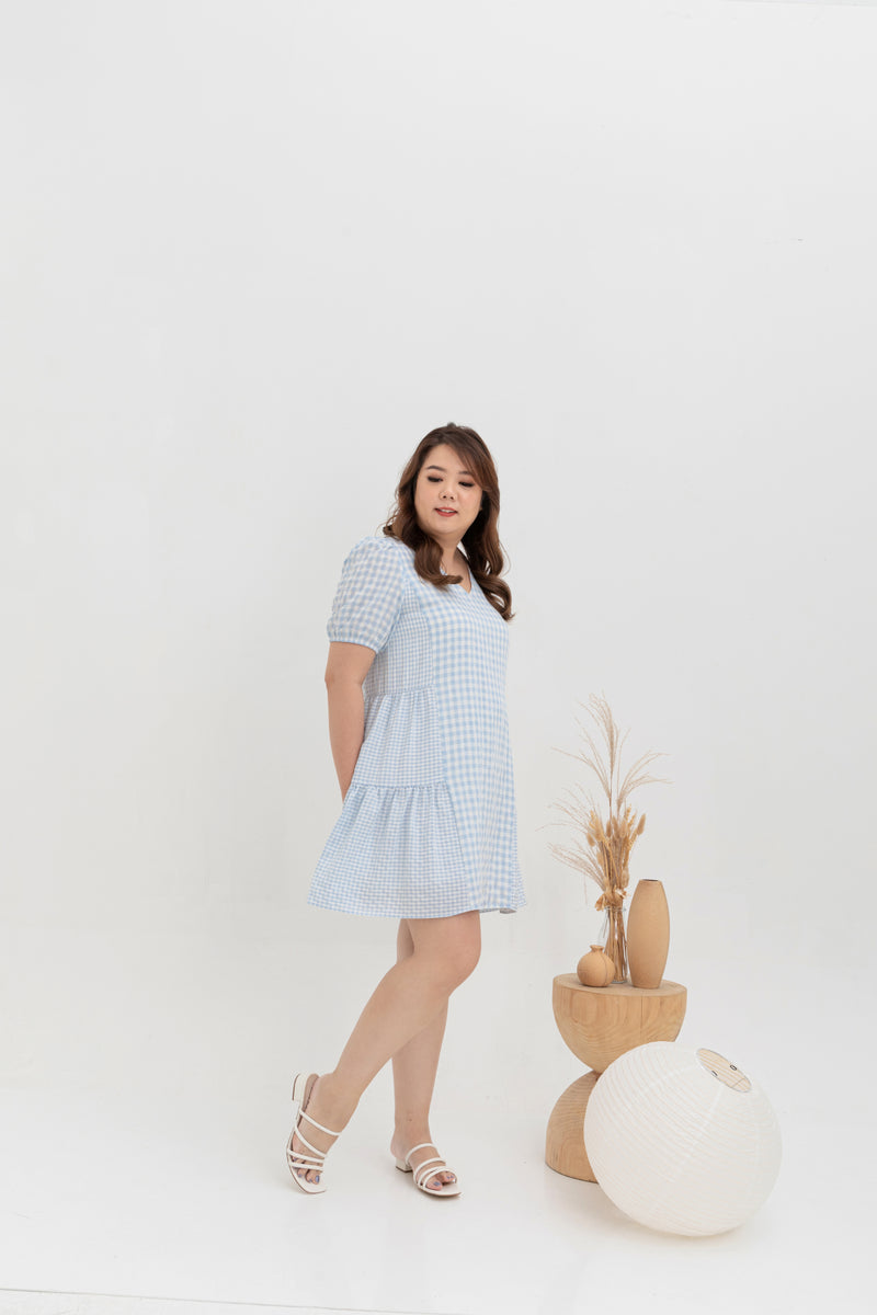 Babydoll Dress (Gingham Blue)