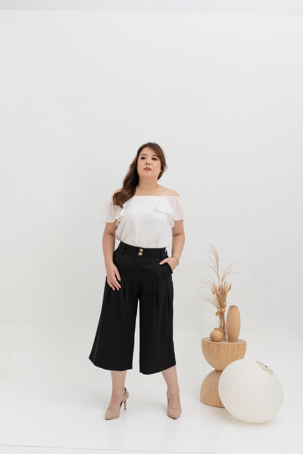 Mid-Waist Culottes (Black)