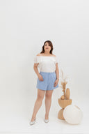 Classic Taper Mid-Waist Shorts (Blue)