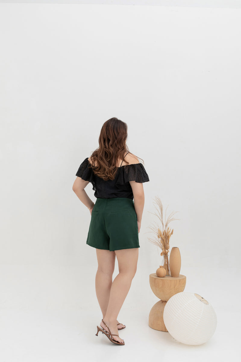 Classic Taper Mid-Waist Shorts (Hunter Green)